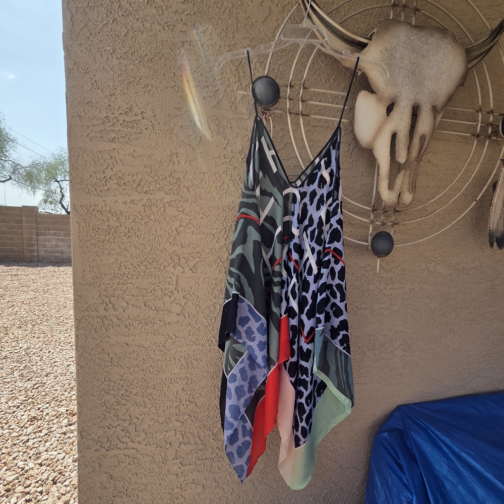 Multicolor Camouflage and Leopard Print Top